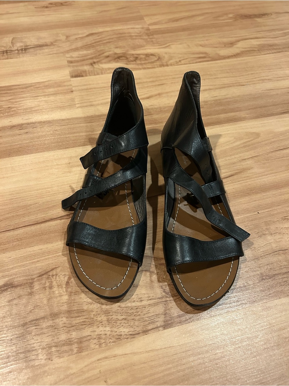 Mea Shadow Black Strappy Gladiator Sandals